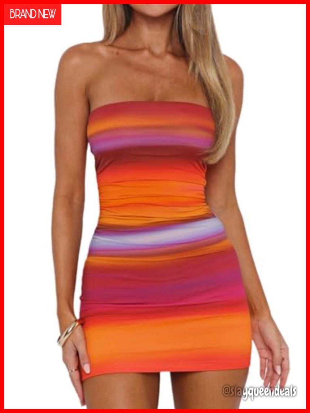 Tube Mini Dress Strapless Ruched Bodycon Sleeveless Backless Club Party